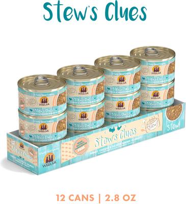 Show full view: Weruva Classic Cat Stew's Clues Turkey, Chicken & Salmon in Gravy Stew Wet Canned Cat Food, 2.8-oz can, case of 12 slide 3 of 12