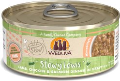 Weruva Classic Cat Stewy Lewis Lamb, Chicken & Salmon in Gravy Stew Canned Cat Food, 5.5-oz can, case of 8