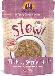 Weruva Classic Cat Stick a Spork in It Duck & Salmon in Gravy Stew Cat Food Pouches, 3-oz pouch, 12 count