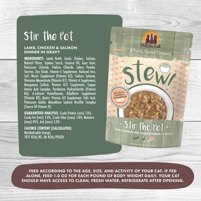 Show full view: Weruva Classic Cat Stir the Pot with Lamb, Chicken & Salmon in Gravy Stew Cat Food Pouches, 3-oz pouch, 12 count slide 4 of 12