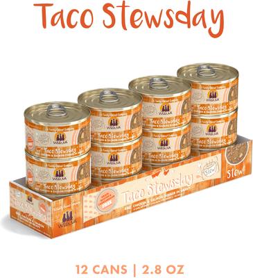 Show full view: Weruva Classic Cat Taco Stewsday Beef, Chicken & Salmon in Gravy Canned Cat Food, 2.8-oz can, case of 12 slide 3 of 12