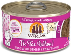 Weruva Classic Cat Tic Tac Whoa Tuna & Salmon Pate Canned Cat Food, 3-oz can, case of 4