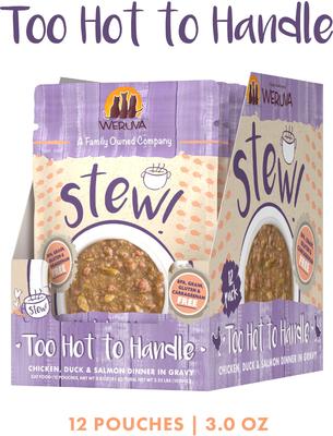 Show full view: Weruva Classic Cat Too Hot to Handle Chicken, Duck & Salmon in Gravy Stew Cat Food Pouches, 3-oz pouch, 12 count slide 3 of 12