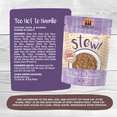 Show full view: Weruva Classic Cat Too Hot to Handle Chicken, Duck & Salmon in Gravy Stew Cat Food Pouches, 3-oz pouch, 12 count slide 4 of 12