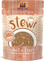 Weruva Classic Cat What a Crock Chicken & Salmon in Gravy Stew Cat Food Pouches, 3-oz pouch, 12 count