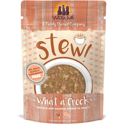 Weruva Weruva Classic Cat What a Crock Chicken & Salmon in Gravy Stew Cat Food Pouches, 3-oz pouch, 12 count