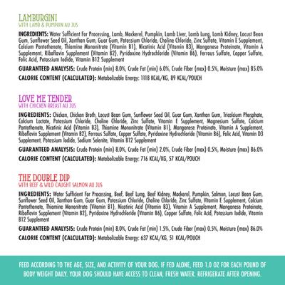 Show full view: Weruva Dogs in the Kitchen Doggie Dinner Dance! Variety Pack Grain-Free Canned Dog Food, 10-oz cans, 12 count slide 7 of 12