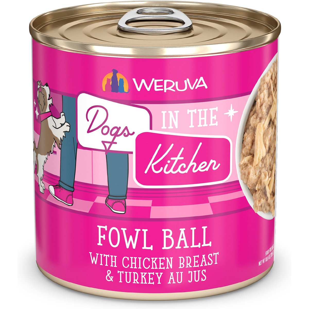 Weruva Fowl Ball Chicken Breast & Turkey Dog Food, 10-oz can, 12 ct
