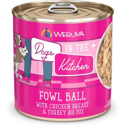 Weruva Weruva Fowl Ball Chicken Breast & Turkey Dog Food, 10-oz can, 12 ct