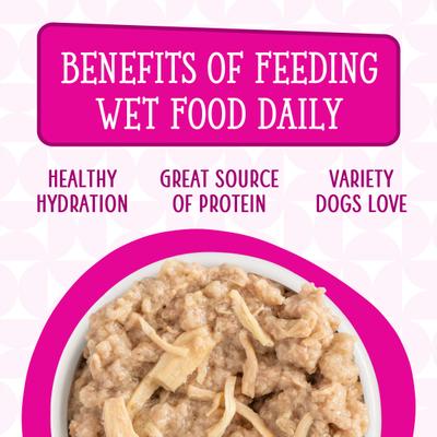 Show full view: Weruva Dogs in the Kitchen Fowl Ball with Chicken Breast & Turkey Au Jus Grain-Free Canned Dog Food, 10-oz can, 12 count slide 6 of 12