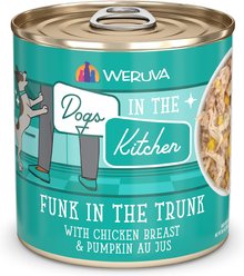 Weruva Dogs in the Kitchen Funk in the Trunk with Chicken Breast & Pumpkin Au Jus Grain-Free Canned Dog Food, 10-oz can, 12 count
