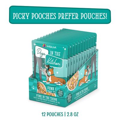 Show full view: Weruva Dogs in the Kitchen Funk in the Trunk with Chicken Breast & Pumpkin Au Jus Grain-Free Dog Food Pouches, 2.8-oz pouch, 12 count slide 3 of 12