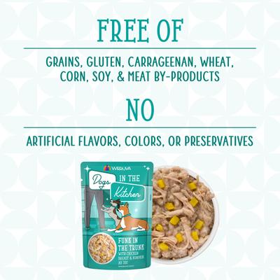Show full view: Weruva Dogs in the Kitchen Funk in the Trunk with Chicken Breast & Pumpkin Au Jus Grain-Free Dog Food Pouches, 2.8-oz pouch, 12 count slide 6 of 12