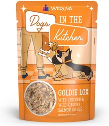 Weruva Dogs in the Kitchen Goldie Lox with Chicken & Wild Caught Salmon Au Jus Grain-Free Dog Food Pouches, 2.8-oz pouch, 12 count
