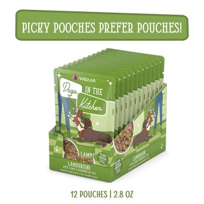 Show full view: Weruva Dogs in the Kitchen Lamburgini with Lamb & Pumpkin Au Jus Grain-Free Dog Food Pouches, 2.8-oz pouch, 12 count slide 3 of 12