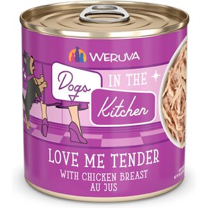 Weruva Dogs in the Kitchen Love Me Tender with Chicken Breast Au Jus Grain-Free Canned Dog Food, 10-oz can, 12 count