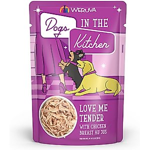 Weruva Dogs in the Kitchen Love Me Tender with Chicken Breast Au Jus Grain-Free Dog Food Pouches, 2.8-oz pouch, 12 count