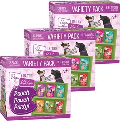 Weruva Dogs in the Kitchen Pooch Pouch Party! Variety Pack Grain-Free Dog Food Pouches, 2.8-oz pouch, bundle of 36 