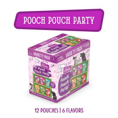 Show full view: Weruva Dogs in the Kitchen Pooch Pouch Party! Variety Pack Grain-Free Dog Food Pouches, 2.8-oz Pouches, 12 count slide 3 of 12