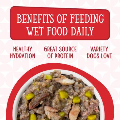 Show full view: Weruva Dogs in the Kitchen The Double Dip with Beef & Wild Caught Salmon Au Jus Grain-Free Canned Dog Food, 10-oz can, 12 count slide 6 of 12