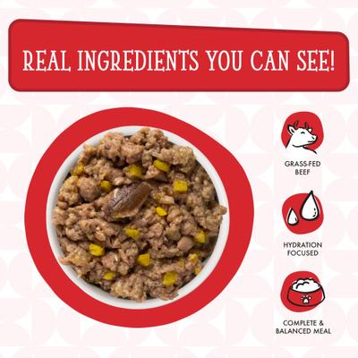 Show full view: Weruva Dogs in the Kitchen The Double Dip with Beef & Wild Caught Salmon Au Jus Grain-Free Dog Food Pouches, 2.8-oz pouch, 12 count slide 5 of 12