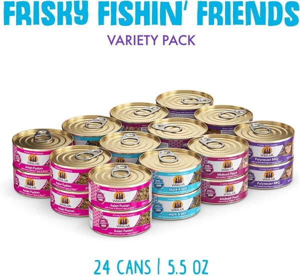 Weruva Frisky Fishin' Friends Variety Pack Grain-Free Canned Cat Food