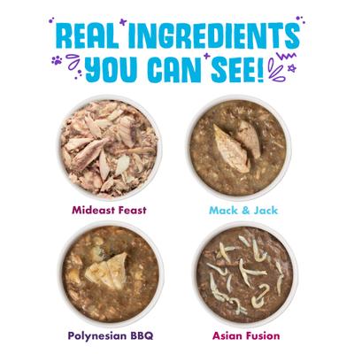 Show full view: Weruva Frisky Fishin' Friends Variety Pack Grain-Free Canned Cat Food, 5.5-oz, case of 24 slide 4 of 13