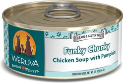 Weruva Funky Chunky Chicken Soup with Pumpkin Grain-Free Canned Dog Food, 5.5-oz can, case of 4