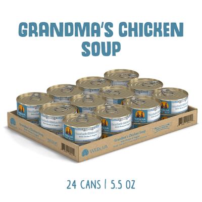 Show full view: Weruva Grandma's Chicken Soup with Chicken & Veggies Grain-Free Canned Dog Food, 5.5-oz, case of 24 slide 3 of 12