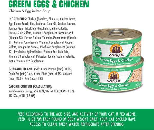 Weruva Green Eggs & Chicken with Chicken, Egg & Greens in Gravy Grain-Free Canned Cat Food