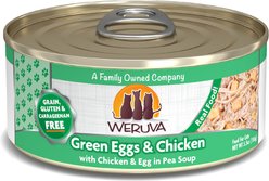 Weruva Green Eggs & Chicken with Chicken, Egg & Greens in Gravy Grain-Free Canned Cat Food, 5.5-oz, case of 24