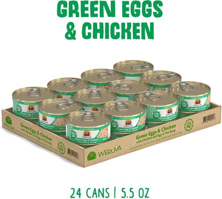 Show full view: Weruva Green Eggs & Chicken with Chicken, Egg & Greens in Gravy Grain-Free Canned Cat Food, 5.5-oz, case of 24 slide 3 of 13