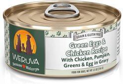 Weruva Green Eggs & Chicken with Chicken, Egg, & Greens in Gravy Grain-Free Canned Dog Food, 5.5-oz, case of 24