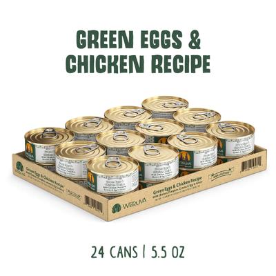 Show full view: Weruva Green Eggs & Chicken with Chicken, Egg, & Greens in Gravy Grain-Free Canned Dog Food, 5.5-oz, case of 24 slide 3 of 12