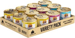 Weruva Holy Chicken Mackerel Variety Pack Grain-Free Canned Cat Food, 10-oz, case of 12