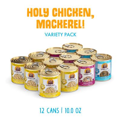 Show full view: Weruva Holy Chicken Mackerel Variety Pack Grain-Free Canned Cat Food, 10-oz, case of 12 slide 3 of 13