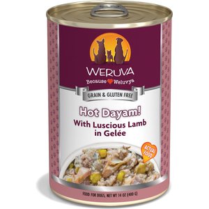 Weruva Hot Dayam! with Luscious Lamb in Gelee Grain-Free Canned Dog Food, 14-oz, case of 12