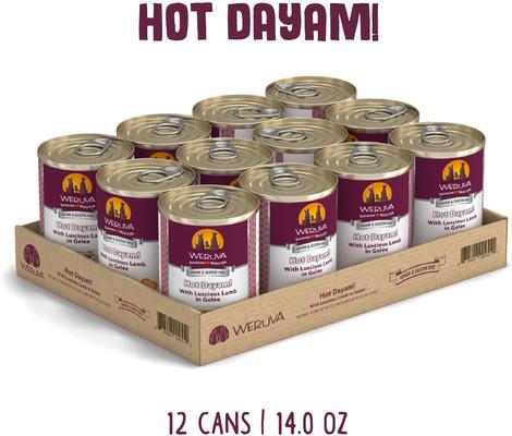 Show full view: Weruva Hot Dayam! with Luscious Lamb in Gelee Grain-Free Canned Dog Food, 14-oz, case of 12 slide 3 of 12