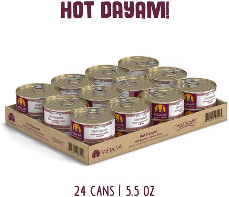 Show full view: Weruva Hot Dayam! with Luscious Lamb in Gelee Grain-Free Canned Dog Food, 5.5-oz, case of 24 slide 3 of 11