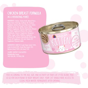 Weruva Kitten Chicken Breast Formula in a Hydrating Puree Wet Cat Food, 3-oz can, case of 4