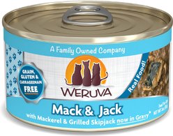 Weruva Mack & Jack with Mackerel & Grilled Skipjack Grain-Free Canned Cat Food, 3-oz, case of 24 slide 1 of 9