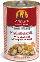 Weruva Marbella Paella with Mackerel & Pumpkin in Aspic Grain-Free Canned Dog Food, 14-oz, case of 12