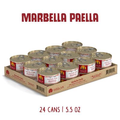 Show full view: Weruva Marbella Paella with Mackerel & Pumpkin in Aspic Grain-Free Canned Dog Food, 5.5-oz, case of 24 slide 3 of 12