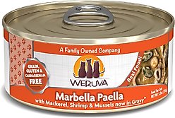 Weruva Marbella Paella with Mackerel, Shrimp & Mussels Grain-Free Canned Cat Food, 5.5-oz, case of 24