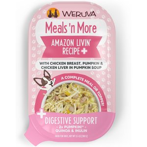 Weruva Meals 'n More Natural Wet Dog Food, Amazon Livin' Plus Digestive Support, 3.5-oz cup, 12 count