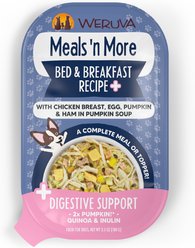 Weruva Meals 'n More Natural Wet Dog Food, Bed & Breakfast Plus Digestive Support, 3.5-oz cup, 12 count