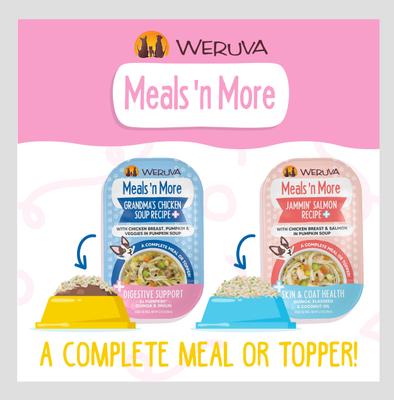 Show full view: Weruva Meals 'n More Natural Wet Dog Food, Bed & Breakfast Plus Digestive Support, 3.5-oz cup, 12 count slide 8 of 13