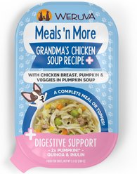 Weruva Meals 'n More Natural Wet Dog Food, Grandma's Chicken Soup Plus Digestive Support, 3.5-oz cup, 12 count