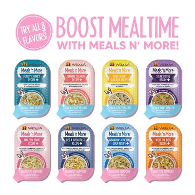 Show full view: Weruva Meals 'n More Natural Wet Dog Food, Grandma's Chicken Soup Plus Digestive Support, 3.5-oz cup, 12 count slide 6 of 13