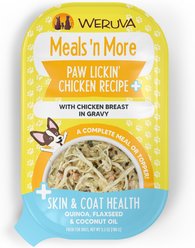Weruva Meals 'n More Natural Wet Dog Food, Paw Lickin’ Chicken Plus Skin & Coat Health, 3.5-oz cup, 12 count